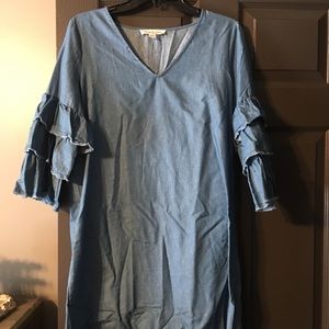 Denim Ruffle Dress